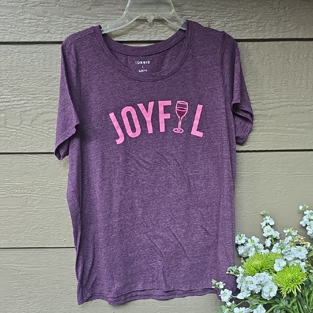 Torrid Slim Fit Graphic Tee Purple 2x Wine Joyful